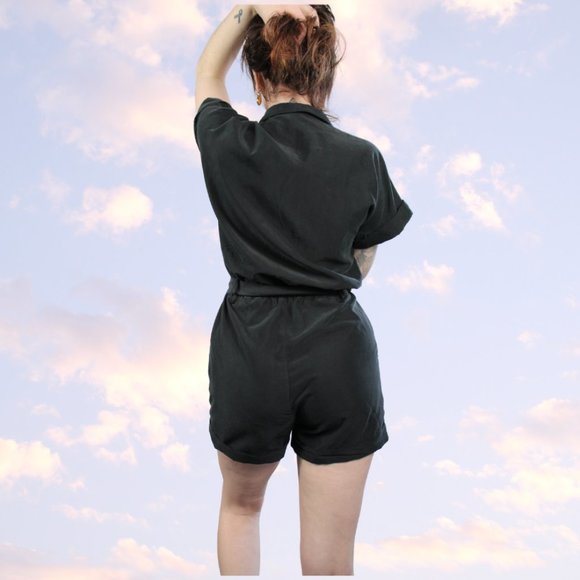 Wrap front playsuit in dark grey - Picture 2 of 2